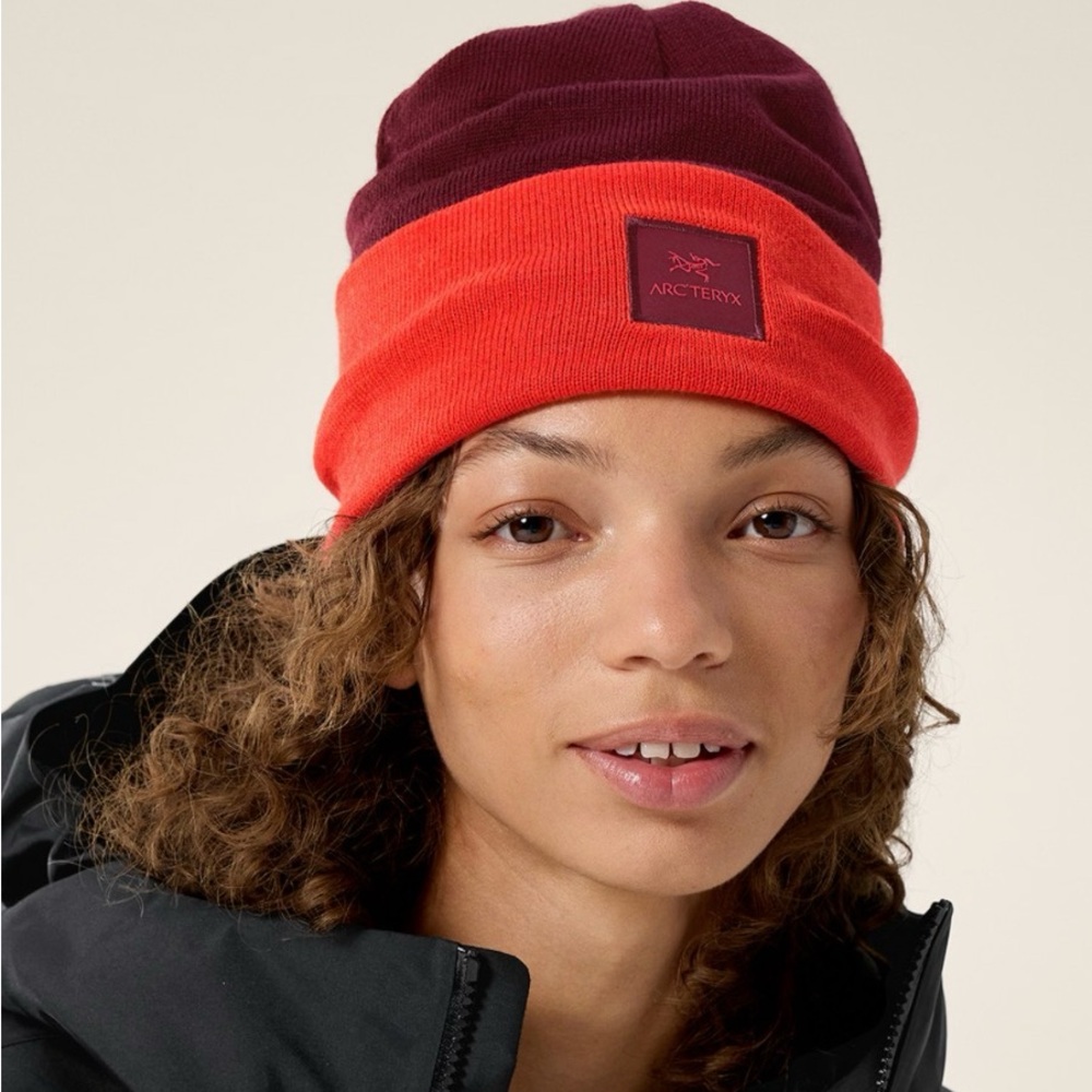 Arc'teryx Maroon and Bright Orange Beanie